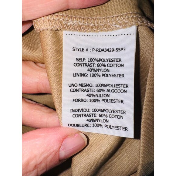 NWT RYU IVORY DRESS TAN TULLE NUDE LACE TIE NECK HALTER M Party Wedding Cocktail - Picture 8 of 14